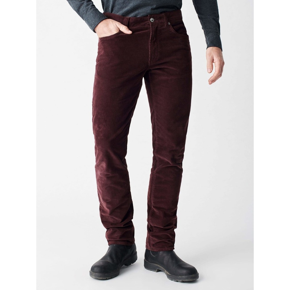 Faherty Stretch Corduroy 5-Pocket Pant Mens 33 Burgundy Organic Slim Straight